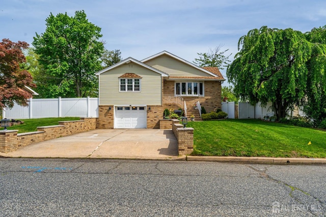 201 Summit Ave, Fords, NJ 08863 - view of front facade with stairs, concrete driveway, brick siding, and a garage