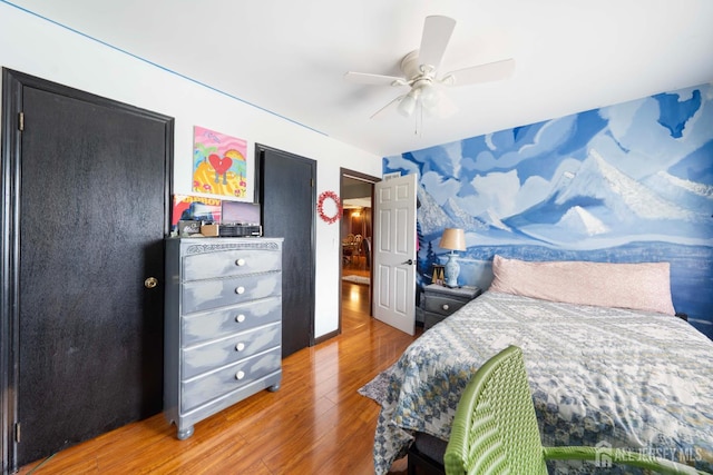 201 Summit Ave, Fords, NJ 08863 - bedroom featuring wood finished floors and a ceiling fan