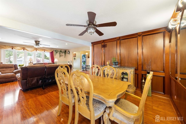 201 Summit Ave, Fords, NJ 08863 - dining space featuring a ceiling fan and light wood-style floors