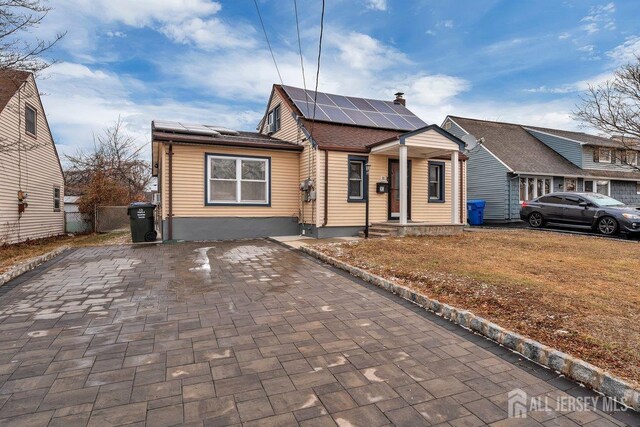 bungalow with solar panels