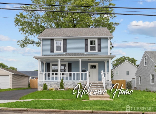118 Hillside Ave, Woodbridge Proper, NJ 07095 - view of front of property with a porch and a shingled roof