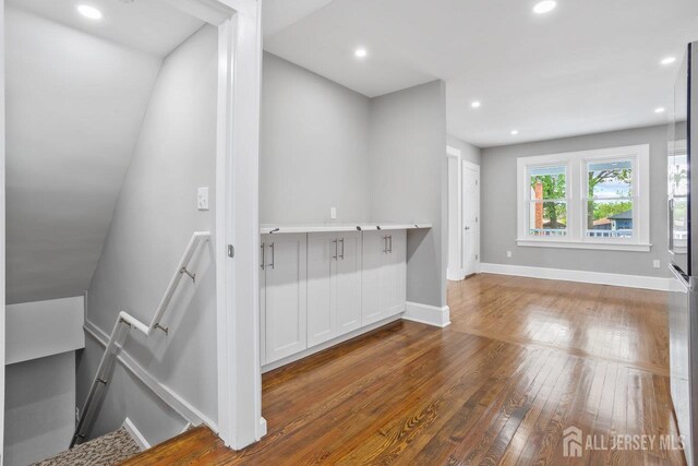 118 Hillside Ave, Woodbridge Proper, NJ 07095 - interior space with dark wood-style flooring and recessed lighting