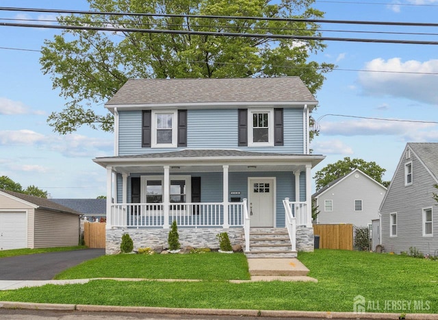 118 Hillside Ave, Woodbridge Proper, NJ 07095 - view of front of house with a porch and roof with shingles