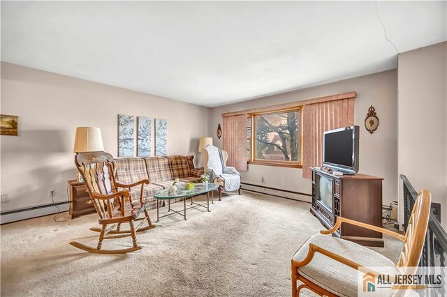 20 Kennedy St, Iselin, NJ 08830 - living area with baseboard heating and carpet flooring