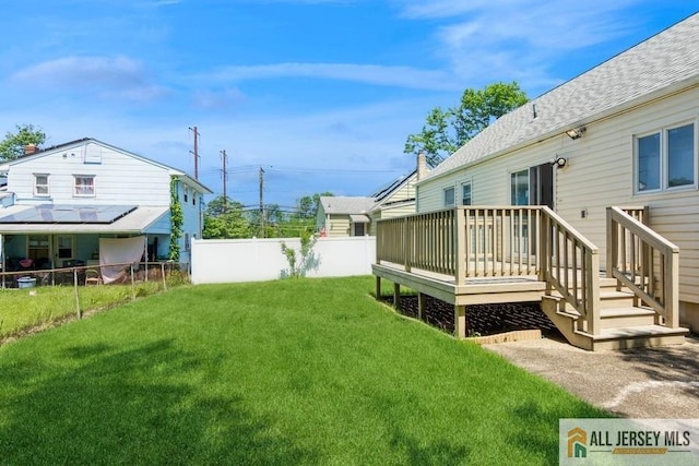 5 Berkley Blvd, Iselin, NJ 08830 - view of yard with a wooden deck