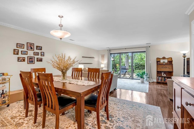 223 Perth Hill Ct, Matawan, NJ 07747 - dining area featuring wood finished floors and crown molding