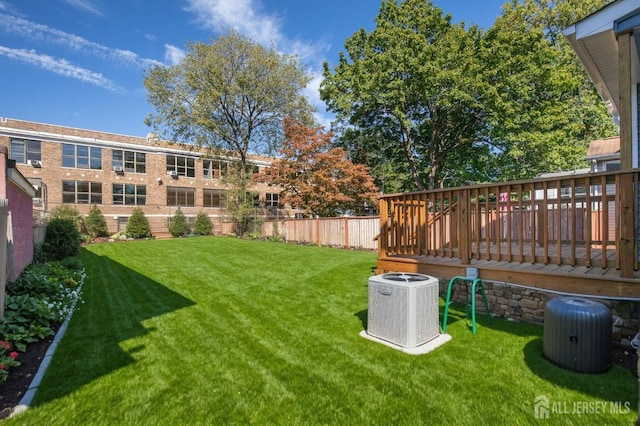 307 Wayne St, Highland Park, NJ 08904 - fenced backyard featuring a wooden deck