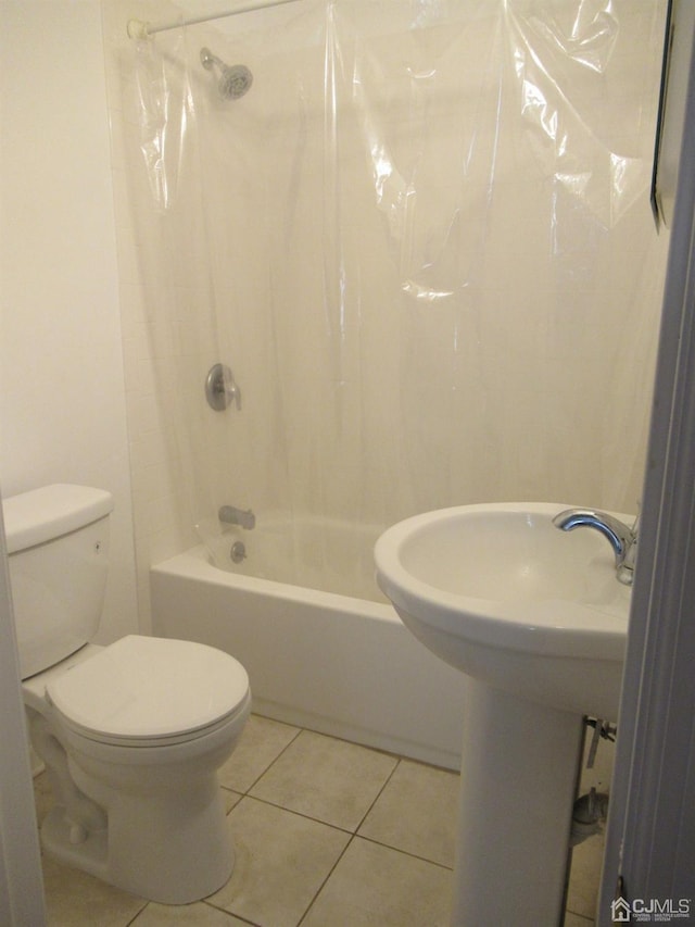 68 Macarthur Ave, Sayreville, NJ 08872 - full bathroom with tile patterned floors, shower / tub combo, and toilet