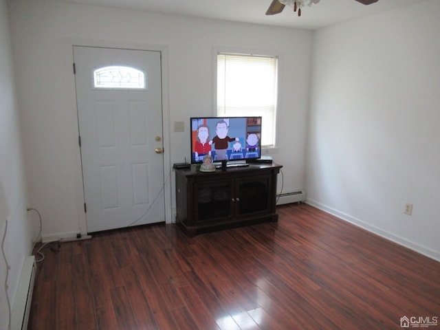 68 Macarthur Ave, Sayreville, NJ 08872 - foyer entrance with healthy amount of natural light, a ceiling fan, and a baseboard radiator