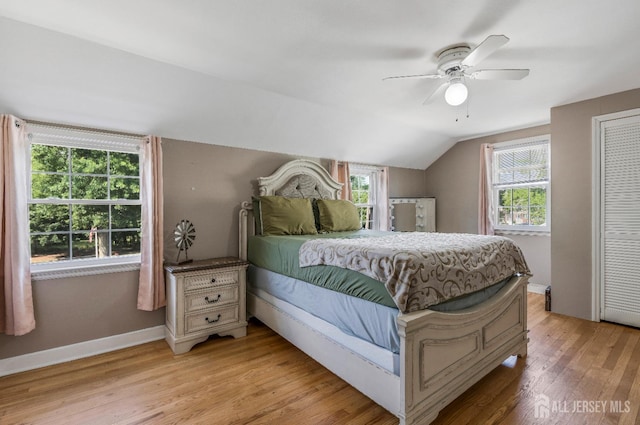 324 Greene Ave, Middlesex, NJ 08846 - bedroom featuring light wood finished floors, vaulted ceiling, and ceiling fan