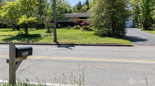 282 Bridgepoint Rd, Montgomery, NJ 08502 - view of front of home featuring a front lawn and asphalt driveway