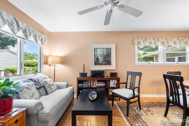 13 Quincy Rd, East Brunswick, NJ 08816 - living area featuring plenty of natural light and ceiling fan