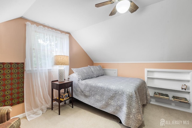 13 Quincy Rd, East Brunswick, NJ 08816 - carpeted bedroom featuring lofted ceiling and a ceiling fan