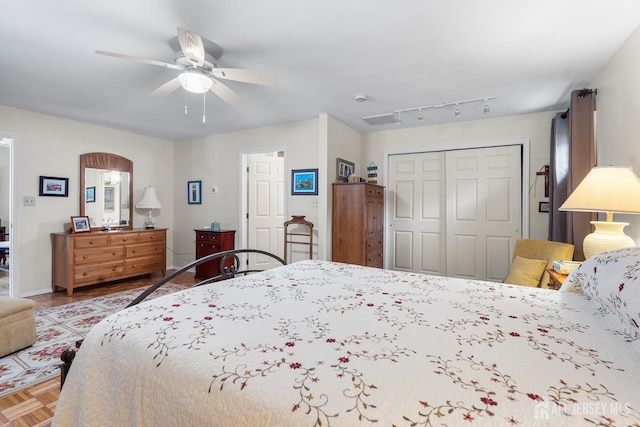 13 Quincy Rd, East Brunswick, NJ 08816 - bedroom featuring a closet, ceiling fan, and arched walkways