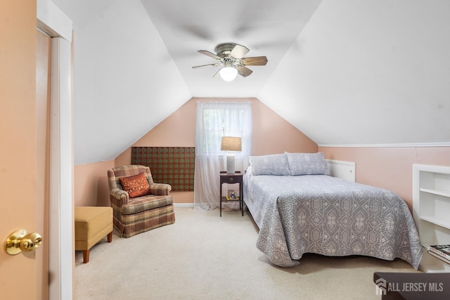 13 Quincy Rd, East Brunswick, NJ 08816 - bedroom featuring carpet floors, lofted ceiling, and a ceiling fan