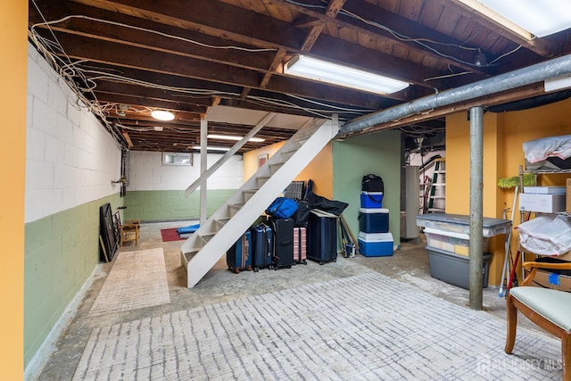 13 Quincy Rd, East Brunswick, NJ 08816 - unfinished below grade area featuring stairway