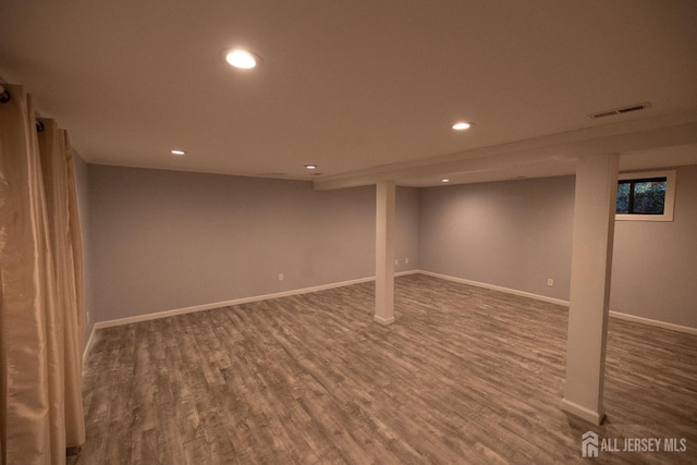 4319 Birchwood Ct, North Brunswick, NJ 08902 - finished basement featuring recessed lighting and wood finished floors
