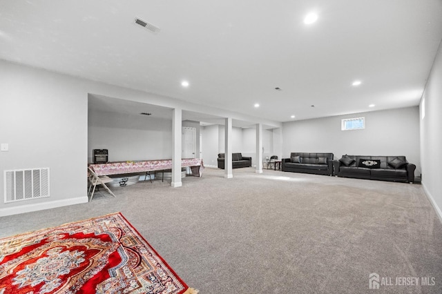 767 Coolidge Ave, Woodbridge Proper, NJ 07095 - living room featuring carpet floors, recessed lighting, and baseboards