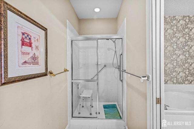 47 Birmingham Ln, Monroe, NJ 08831 - full bath with a stall shower and a garden tub