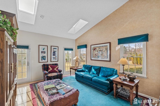 47 Birmingham Ln, Monroe, NJ 08831 - living room with a skylight, plenty of natural light, wood finished floors, and high vaulted ceiling