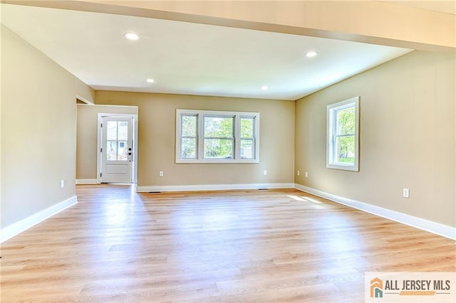 32 Campbell Ave, Edison, NJ 08817 - unfurnished room with plenty of natural light, baseboards, light wood finished floors, and recessed lighting
