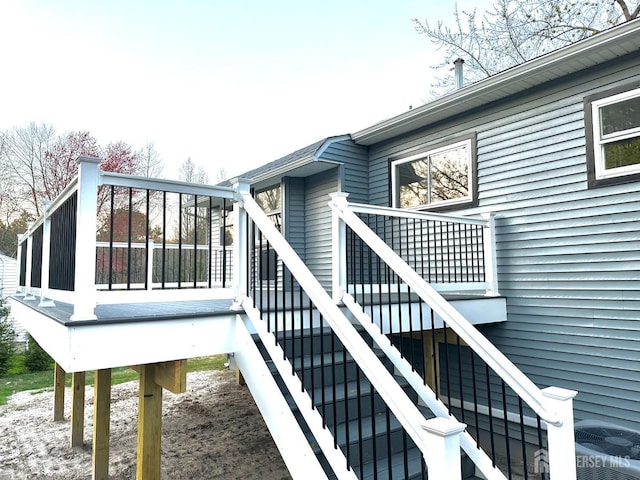 4 Joseph Ct, Old Bridge, NJ 08879 - wooden terrace with stairway and central AC unit