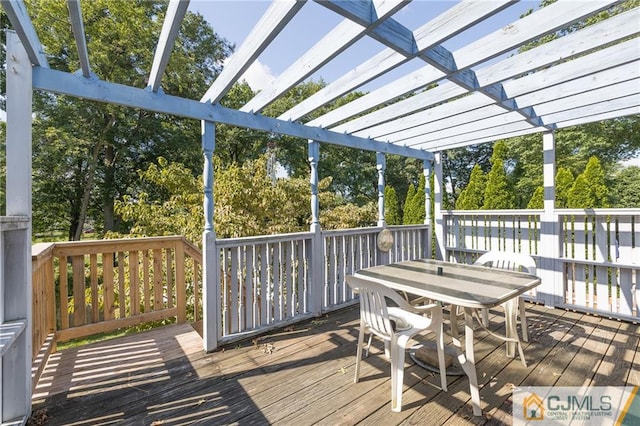 deck with a pergola