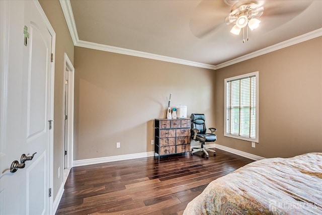 87 Ellmyer Rd, Edison, NJ 08820 - bedroom with wood finished floors, crown molding, and a ceiling fan