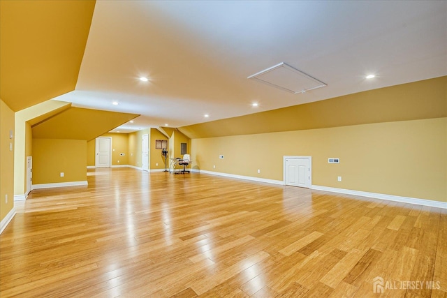 87 Ellmyer Rd, Edison, NJ 08820 - bonus room featuring lofted ceiling, light wood-type flooring, attic access, and recessed lighting