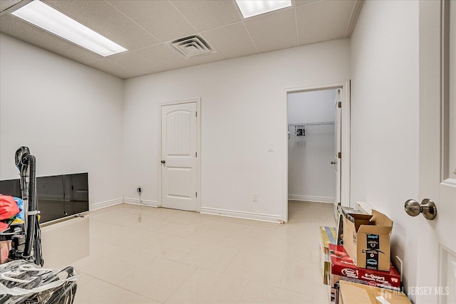87 Ellmyer Rd, Edison, NJ 08820 - game room with a drop ceiling and light tile patterned flooring
