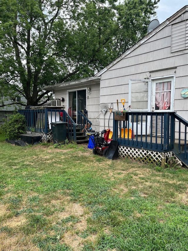 view of yard featuring a deck