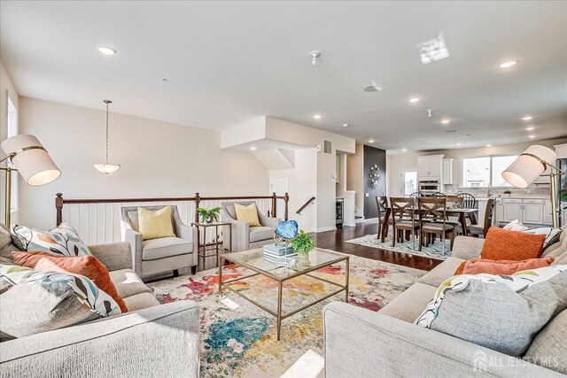 living room featuring wood-type flooring