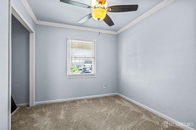 93 Ember Ln, Willingboro, NJ 08046 - unfurnished bedroom with carpet flooring, baseboards, crown molding, a closet, and a ceiling fan