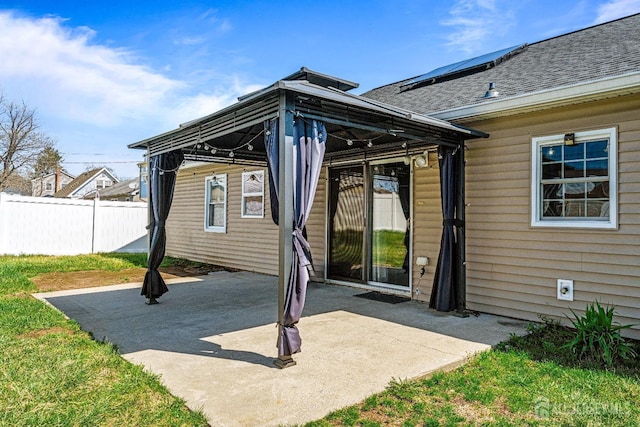 93 Ember Ln, Willingboro, NJ 08046 - back of property featuring a patio area, a gazebo, and a shingled roof