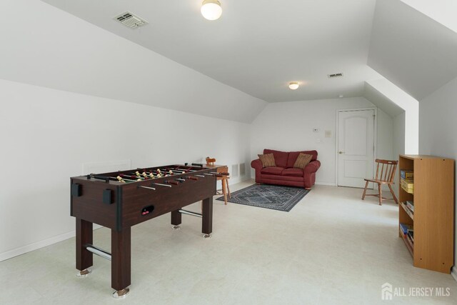 3 Wheatsheaf Ct, Plainsboro, NJ 08536 - game room with vaulted ceiling and light floors
