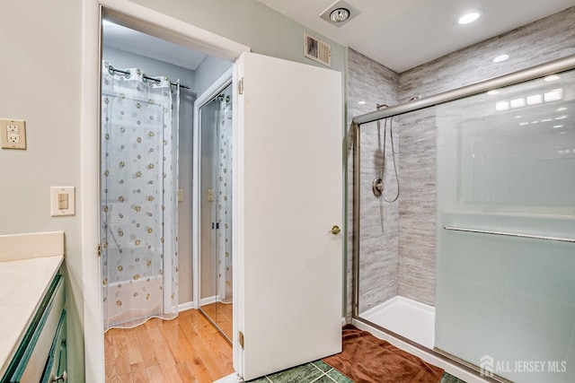 142 Maplewood Ct, Edison, NJ 08820 - full bathroom with a shower stall, recessed lighting, and vanity