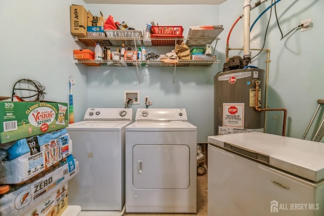 326 Sloan Ct, Matawan, NJ 07747 - laundry area with water heater and independent washer and dryer