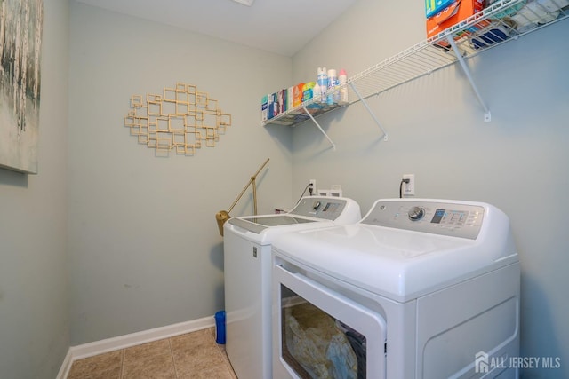 4 Woodrose Ln, Monroe, NJ 08831 - washroom featuring baseboards, tile patterned flooring, washer and clothes dryer, and laundry area
