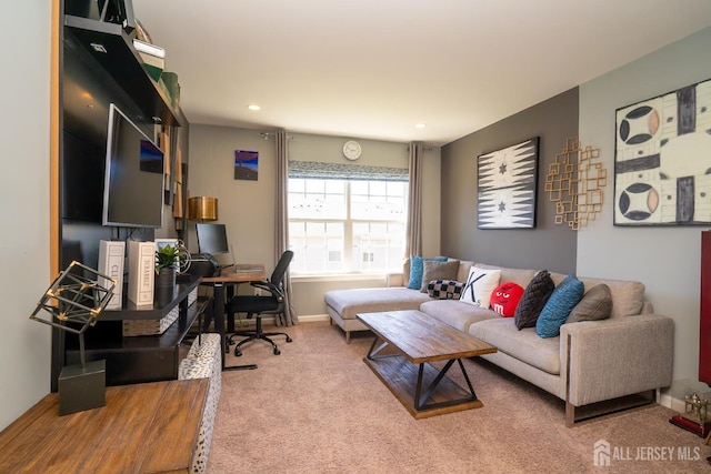 4 Woodrose Ln, Monroe, NJ 08831 - office area featuring baseboards, carpet flooring, and recessed lighting