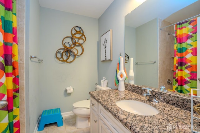 4 Woodrose Ln, Monroe, NJ 08831 - full bathroom with curtained shower, tile patterned flooring, toilet, vanity, and baseboards
