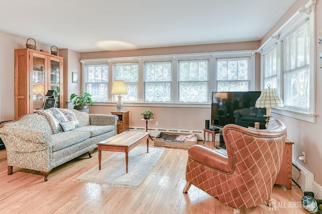 sunroom with baseboard heating