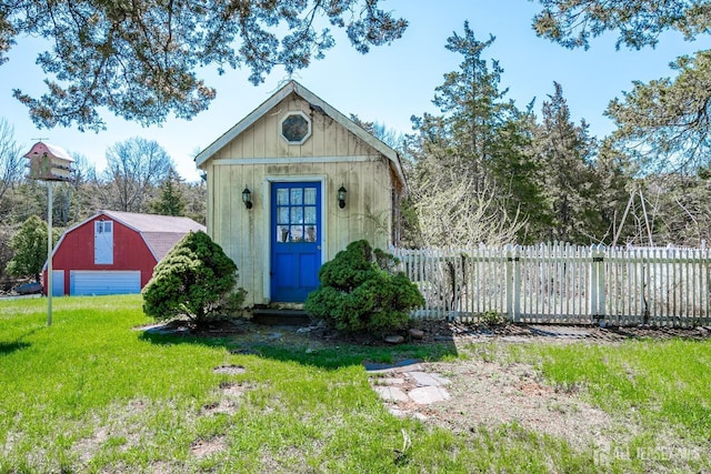 80 Gates Rd, Franklin Twsp, NJ 08873 - view of barn featuring fence and a lawn