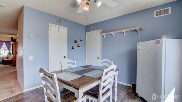 437 Belford Rd Unit B, Monroe, NJ 08831 - dining area with a ceiling fan, baseboards, and stone finish flooring
