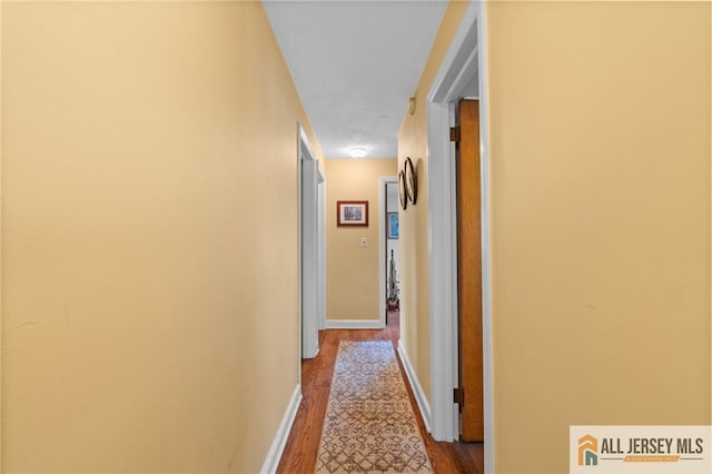 552 Parkview Ave, North Plainfield, NJ 07063 - hallway featuring dark wood-style flooring and baseboards