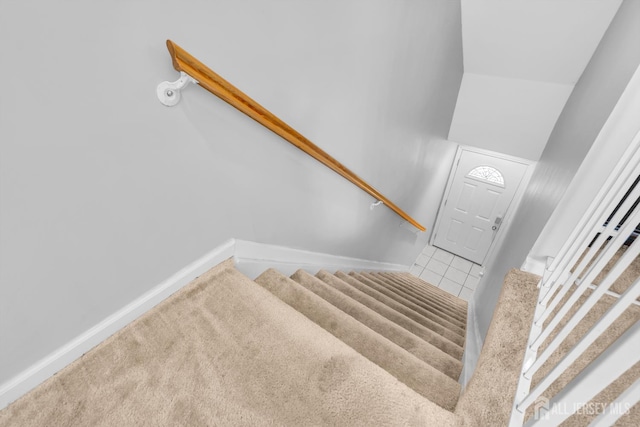 2207 Timber Ridge Ct, Sayreville, NJ 08859 - stairway featuring baseboards and carpet floors