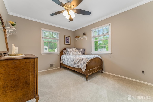 14 Bonnie Brook Ter, Middlesex, NJ 08846 - bedroom with multiple windows, baseboards, crown molding, and carpet flooring