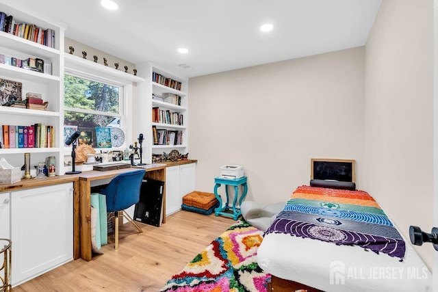 24 Bentley Rd, Monroe, NJ 08831 - bedroom with light wood-style floors, recessed lighting, and an office area