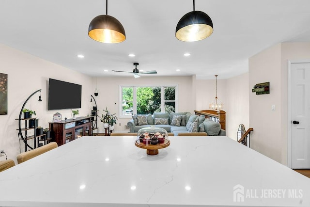 24 Bentley Rd, Monroe, NJ 08831 - dining room featuring a ceiling fan and recessed lighting