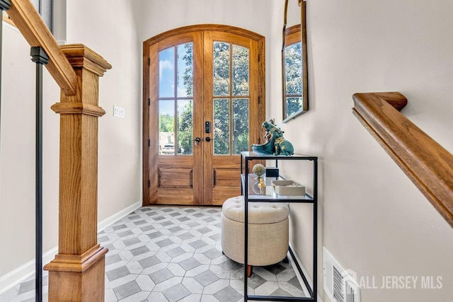 24 Bentley Rd, Monroe, NJ 08831 - foyer entrance featuring baseboards and french doors