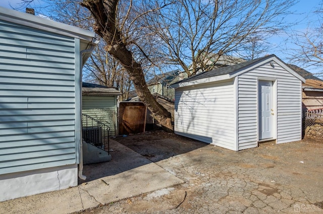 view of shed